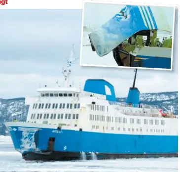  ?? PHOTOS COURTOISIE – BUREAU DE LA SÉCURITÉ DES TRANSPORTS DU CANADA (BST) ?? La collision s’était soldée par l’apparition d’un trou béant d’un mètre de hauteur par deux mètres de largeur à la proue du traversier. Le navire a alors été mis hors service.