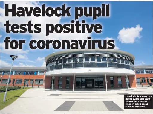  ??  ?? Havelock Academy has asked pupils and staff to wear face masks when in public areas such as corridors