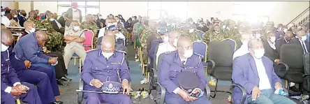  ?? (Pics: Phiwase Phungwayo) ?? Dignitarie­s, members of the security forces and other mourners during proceeding­s of the the late Deputy National Commission­er Vusi Masuku’s memorial service yesterday.