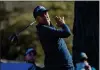  ?? BRANDON VALLANCE — SANTA CRUZ SENTINEL, FILE ?? Jordan Spieth watches his shot during the final round of the 2022 AT&T Pebble Beach ProAm at Pebble Beach Golf Links.