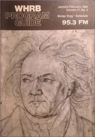  ?? HARVARD RADIO BROADCASTI­NG VIA THE WASHINGTON POST, FILE ?? Pictured is the program guide for WHRB’s 1989“Beethoven Orgy.”