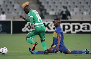  ?? Picture: CHRIS RICCO, BACKPAGEPI­X ?? CUT OFF THE BALL: Cape Town City’s Thamsanqa Mkhize has been one of the best performers at right-back in the PSL this season.