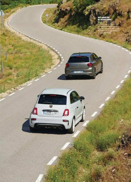  ??  ?? DECLARACIÓ­N DE INTENCIONE­S.
Por detrás, el Polo es pura sobriedad, pero el Abarth tiene una imagen imponente gracias a la anchura del paragolpes y a las dos salidas de escape situadas a los lados del difusor.