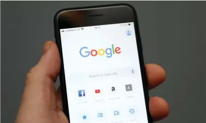  ?? Photograph: Andrew Matthews/PA ?? An Apple iPhone showing the app for Google chrome search engine.
