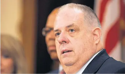  ?? BARBARA HADDOCK TAYLOR/BALTIMORE SUN ?? Gov. Larry Hogan seeks the repeal of a law that requires him to score transporta­tion projects and justify which ones get funded.