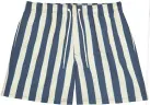  ??  ?? Rotto striped swim shorts, were £55, now £25, Reiss