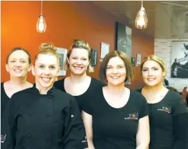  ??  ?? The friendly team from the Drouin Gourmet Cafe are now taking bookings to cater for your Christmas functions. Left to right: Laura Ancilleri, Trudy Tambassis, Fiona Voumad, Toni Norton and Jasmin Toma.