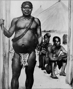  ??  ?? History told: King Lobengula of the Matabele by Ralph Peacock, based on a sketch by E. A. Maund. First Published by Rhodesian National Archives c1950