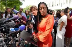  ?? / Getty Images ?? Jovante Cunningham one of Chicago-born R&B singer R. Kelly's victims, speaks to the media after the sentencing hearing at Brooklyn Federal Court in N.Y. on Wednesday.