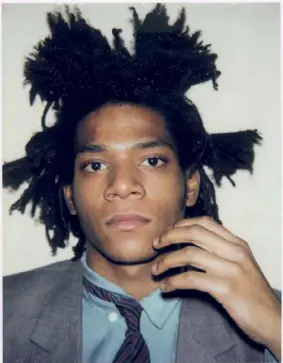  ??  ?? Pop art portrait: Jean-Michel Basquiat, photograph­ed by Andy Warhol, New York, 1982