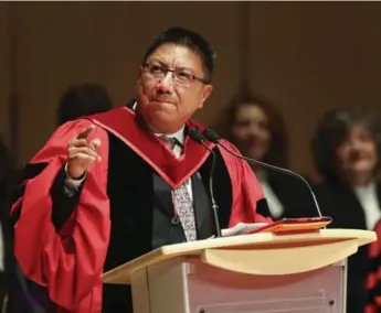  ?? RICHARD LAUTENS/TORONTO STAR ?? Grand Chief Alvin Fiddler of Nishnawbe Aski Nation received an honorary doctor of laws Friday.
