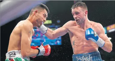  ??  ?? BIG HITTER: Josh Taylor continues his unbeaten run against Alfonso Olvera at MGM Grand Garden Arena in Las Vegas.