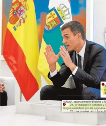  ?? EFE ?? En la imagen, Pedro Sánchez con el presidente de La Rioja, José Ignacio Ceniceros, en la reunión que mantuviero­n en septiembre