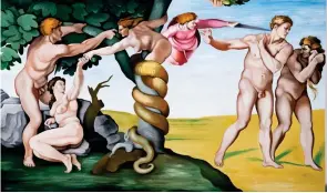  ??  ?? Appealing ceiling: Two more replicas of iconic scenes, The Creation Of Eve, left, and The Fall And Expulsion From Garden Of Eden