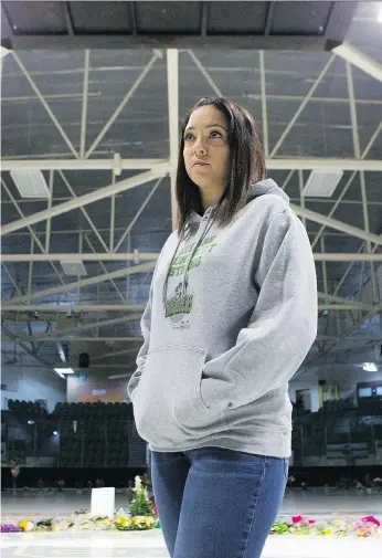  ?? KAYLE NEIS ?? Sylvie Kellington launched the GoFundMe page for the Humboldt Broncos that had an initial goal of $5,000 but eventually raised more than $15 million, one of the highest amounts ever for the online platform. The money will be transferre­d to the...