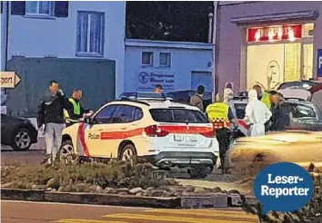  ??  ?? Tatort Talackerst­rasse in Frauenfeld: Die Polizei war gestern Abend mit einem Grossaufge­bot vor Ort.