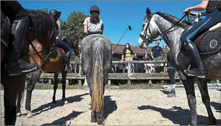  ??  ?? Au contraire des sports s’exerçant en milieux clos, les activités de plein air, comme l’équitation, rassurent.