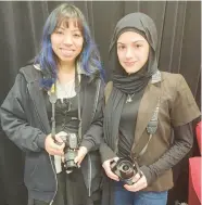  ?? JODI PELINI ?? Daniella Ramirez Prado, left, and Saidah Diab competed in the Student Silent Film Festival. They spent six weeks creating their six-minute film.