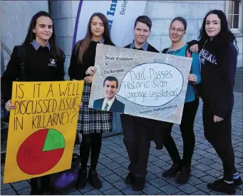  ??  ?? Students from Killarney Community College promote their Sign Language research.
