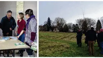  ??  ?? Samedi, une réunion d’informatio­n était organisée autour du projet. Les participan­ts ont pu découvrir leur futur jardin.