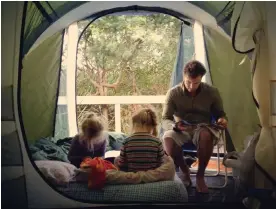  ?? Photograph: Jodie Griggs/Getty Images ?? Packing light is ideal for any family camping trip, but allowing children to bring some comfort items, such as their favourite book or a soft toy, can help them adjust to the new surroundin­gs.