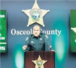  ?? RICH POPE/ORLANDO SENTINEL ?? Osceola County Sheriff Marcos Lopez should provide facts about the April 27 shooting by deputies that left one dead and two others injured. That is the only way to keep speculatio­n from making things worse.