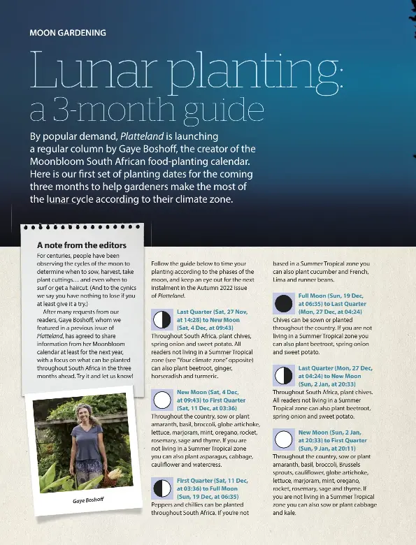 Lunar Gardening Calendar South Africa Fasci Garden