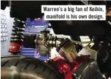  ??  ?? Warren’s a big fan of Keihin, manifold is his own design.