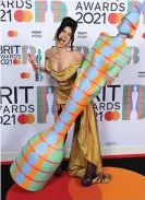  ?? David Fisher/Rex/Shuttersto­ck ?? Dua Lipa at the 2021 Brit awards. Photograph: