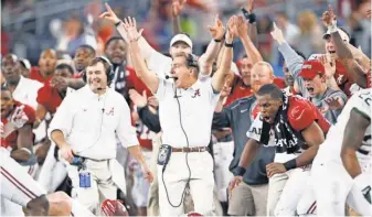  ?? MATTHEW EMMONS, USA TODAY SPORTS ?? The unity of Nick Saban and the Alabama football program grew, thanks to a series of offseason workshops focusing on personalit­y and communicat­ion.