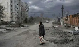  ?? Photograph: Bülent Kılıç/AFP/Getty Images ?? A woman in the Kherson region village of Arkhanhels­ke, which was formerly occupied by Russian forces.