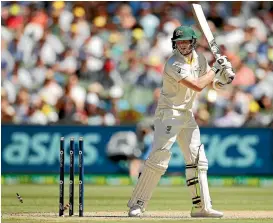  ?? PHOTO: GETTY IMAGES ?? When Australian captain Steve Smith was bowled by English debutant Tom Curran, it plummeted his batting average at the MCG to a mere 119.
