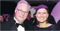  ??  ?? Dr. Jack Kitts, president and CEO of The Ottawa Hospital, and news anchor Lucy van Oldenbarne­veld, currently battling breast cancer.