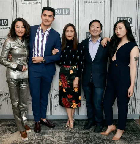  ?? Crazy Rich Asians ?? Michelle Yeoh, Henry Golding, Constance Wu, Ken Jeong and Awkwafina discuss the film at AOL Studios in New York