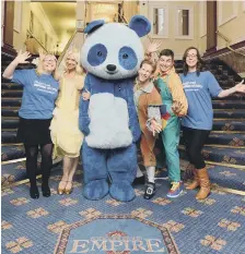  ??  ?? From left, Kerry Highcock (NEAS), Jade Natalie, Pawsum (NEAS Mascot), David Barrett, Charlie Guest and Lisa Taylor (NEAS).