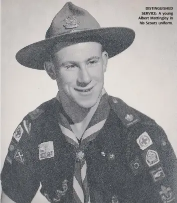  ??  ?? DISTINGUIS­HED SERVICE: A young Albert Mattingley in his Scouts uniform.