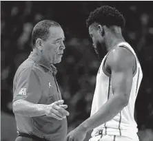  ?? Kevin M. Cox/associated Press ?? Houston coach Kelvin Sampson is tough on his players, but none more than his point guard. Jamal Shead has met expectatio­ns.