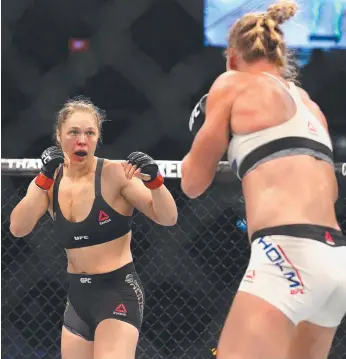  ??  ?? Former UFC competitor Ronda Rousey in action against Holly Holme in 2015.