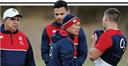  ?? GETTY IMAGES ?? On the attack: Eddie Jones in training before criticisin­g Australia’s ‘organised campaign’ against England