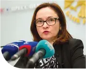  ?? ?? Thống đốc Ngân hàng trung ương Nga Elvira Nabiullina Ảnh: Reuters