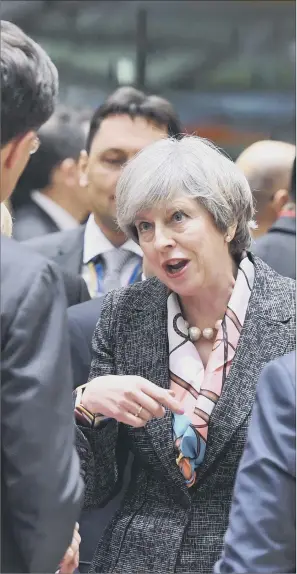  ?? PICTURE: GEERT VANDEN WIJNGAERT/AP PHOTO ?? TOP-LEVEL TALKS: Prime Minister Theresa May speaks with Dutch Prime Minister Mark Rutte, left, at potentiall­y her last EU leaders’ summit before triggering Article 50.