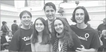  ?? DAPHNÉ STAPLES ?? Matthew pictured with his family and the Prime Minister.