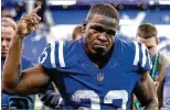 ?? ANDY LYONS/GETTY IMAGES ?? Frank Gore, who starred at Coral Gables High and the University of Miami, will turn 35 soon but is still a productive running back.