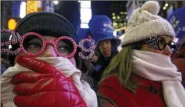  ?? ASSOCIATED PRESS 2008 ?? The coldest New Year’s Eve in Times Square came in 1917, when it was 1 degree at midnight. This year, the forecast is for 11 degrees with a wind chill around zero, which would tie for second with 1962.