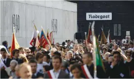  ?? (Peter Andrews/Reuters) ?? HOLOCAUST SURVIVORS, their family members and officials take part in the Memorial March to Survivors Park to commemorat­e the 65th anniversar­y of the liquidatio­n of the Lodz Ghetto in 2009.