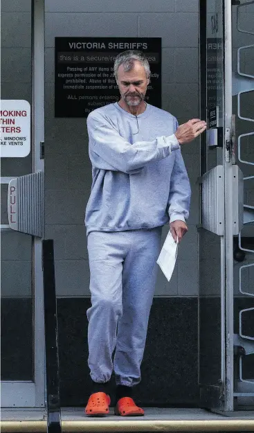  ?? CHAD HIPOLITO / THE CANADIAN PRESS FILES ?? Harold Backer leaves the B.C. Provincial Court building in Victoria in May 2017.