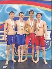  ?? Contribute­d ?? The CHS Boys relay team of Matt Petty, Brandon Webb, Brody Bushong and Will Eickman took a silver medal in the 200 medley relay and a bronze medal in the 400 free relay at the GHSA 4A & 5A State Swim and Dive Championsh­ips at Georgia Tech last week.