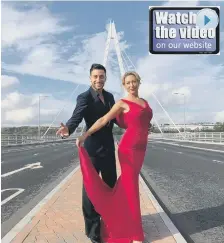  ??  ?? Faye Tozer and Giovanni Pernice on the Northern Spire.