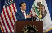  ?? PAUL KITAGAKI JR. — THE SACRAMENTO BEE ?? California Attorney General Rob Bonta speaks in Sacramento.