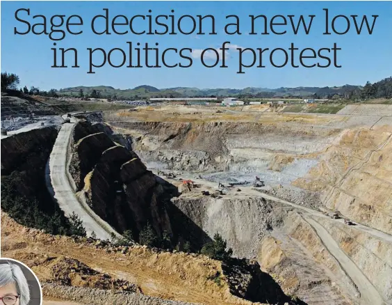  ??  ?? Waihi has a long history of mining but OceanaGold’s bid to turn farmland into a new tailings dam was rejected by Conservati­on Minister Eugenie Sage (left).